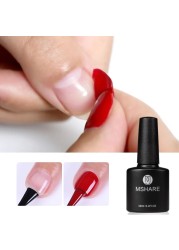 Mshare Easy UV Peel Off Base Coat Gel Long Wear Manicure Nail Polish Nail Art No Wipe Top Coat Lacquer Enamel Semi Permanent