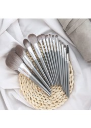 Luxury 14 Pieces Makeup Brushes Set Professional Cruelty Free Makeup Brushes Wooden Handle