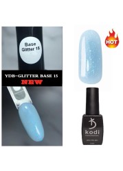 KODI New Arrived 12ml Blue Glitter Rubber Base 15 Gel Coat Nail Polish Set Nail Art Varnish Hot Hybrid Gel Varnish For Nails