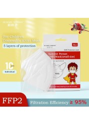 3-11 Kids Mouth Mask Fpp2 Kn95 Mouth Mask Covering Kids Mascarias 5 Layers Security Protection Reusable Respirator Mask ffp2fan