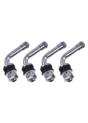 4pcs 90 degree angle bolt in tubeless chrome plated metal tire valve