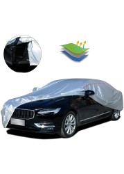 Universal Car Cover Zipper Design Waterproof UV Protective Windproof All-Weather Car Cover Indoor Outdoor Fit Sedan Hatchback SUV