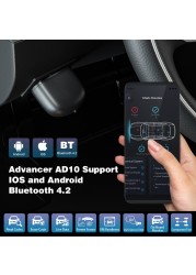 XTOOL Arrived AD10 OBD2 Diagnostic Scanner Code Reader for IOS and Android Support HUD Head Up Display and Driving Record Better ELM327