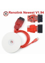 2022 Newest Renolink OBD2 Diagnostic Interface V1.87/V1.94 for Re-nault/D-acia ECU Programmer Airbag/Coding Key Multifunction