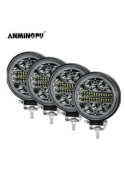 ANMINGPU 4 Inch Super Bright Led Work Light Bar 12V 24V Spot Flood Combo Led Headlights Fog Lights For Offroad Truck Car Atv 4x4