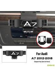 Car Mobile Phone Holder Outlet Air Vent Clip Holder GPS Gravity Navigation Bracket For Audi A7 4GH 4GJ 2012-2018 Car Accessories