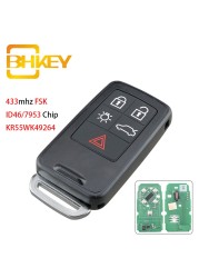 Remote Key for Volvo Smart Car Key Fob KR55WK49264 for Volvo XC60 S60 S60L V40 V60 S80 XC70 KYDZ ID46/7953 Chip 433Mhz