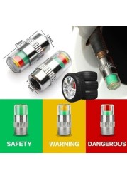 Wireless Car Tire Pressure Cap Valve Nozzle Tire Pressure Gauge Monitor External Tire Cap Vacuum Pressure Detection Warning Cover