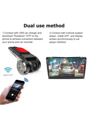 Car Dash Cam WiFi USB 2 in 1 1080P 170 Degree Wide Angle Dash Cam DVR ADAS Dashcam Android DVR Auto Recorder Night Version