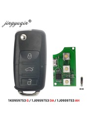 jingyuqin 3 Button Flip Remote Car Key Fob For VW Passat Polo Skoda Seat Polo/Golf/Beetle 1J0959753 Da/Ah 1K0959753G 434Mhz ID48