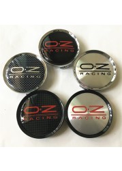 4pcs 74mm oz racing car wheel center cap wheel covers emblem badge hub car styling