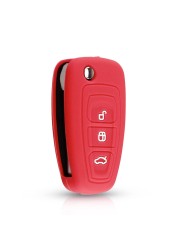 3 Button For Ford Ranger C-Max S-Max Focus Galaxy Mondeo Transit Tourneo Custom Silicone Car Remote Key Fob Cover