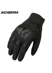 Full Finger Gloves Black Hard Finger Gloves Touch Screen Protective Gloves Military Tactical Gloves Men For Snow Road Dirt Bike Bicycle