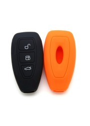 Silicone Car Key Case Cover Ford Mondeo Focus Vista Kuga C-Max S-Max MK3 Auto Replacement 3 Buttons Key Protector