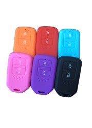 2 Button Silicone Rubber Car Key Cover Case Holder For Honda Vesel City Civic Jazz CRV Crider HRV Fit Frees Up Smart Key