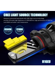 AILEO - Car Fog Light, High Brightness LED Bulb, 72W 12000LM Dedicated CSP Chips, PS24W PSX24W PSX26W SP13W H11 H1 H3 H27 880