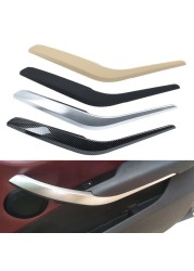 Black Beige Silver Carbon Fiber Left Right Interior Door Handle Cover Exterior Trim Replacement For BMW X1 E84 2010-2016