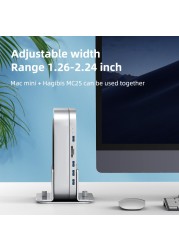 Hagibis Vertical Stand for Mac Mini Aluminum Alloy Laptop Desktop Stand Anti-Slip Adjustable Computer Stand for Apple Mac Mini