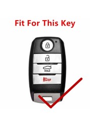 Flybest - Smart Key Cover, Genuine Leather, 4 Buttons, Keyless Entry, for Kia Sorento/Rio/Rio/Ryoto 5/Optima/K5/K4/KX3, L260 Car Styling