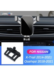 حامل هاتف محمول للسيارة نيسان X-Trail T32 Qashqai J11 2014-2021 تنفيس الهواء لتحديد المواقع الجاذبية حامل خاص جبل الملاحة قوس