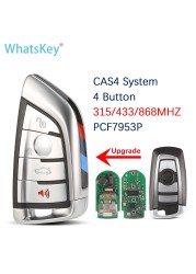 Whatsky New Upgrade 4 Buttons Car Remote Key 315/433/868MHz PCF7953 Chip for BMW CAS4 CAS4+ System F30 F20 F10 X5 X6 Smart Key