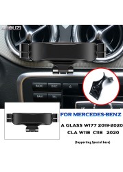 Car Mobile Phone Holder Air Vent Outlet Clip Holder Gravity GPS Bracket For Mercedes-Benz CLA-Class W177 W118 C118 Accessories