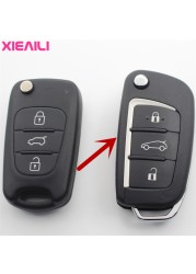 XIEAILI OEM Modified Flip Folding Remote Key Fob Shell Cover For Hyundai I30/IX35/Verna For Kia K5/Rio/Picanto/Ceed/sporage S153