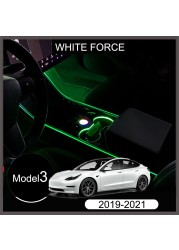 For Tesla Model 3 2019-2021 Ambient Light Mobile Phone App Central Control 24 Color LED Lights For IOS/Android