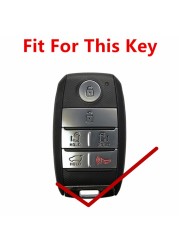 FLYBETTER - Genuine Leather Smart Key Fob Case for Kia, Sedona, Grand, Carnival, Sorento L580, 6 Buttons