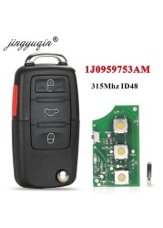 jingyuqin - Car Remote Key, 1J0959753AM Car Key for Volkswagen Beetle Golf Passat Jetta 315MHz ID48 1J0 959 753 AM 5FA008399-30 2000-2006 Key Fob