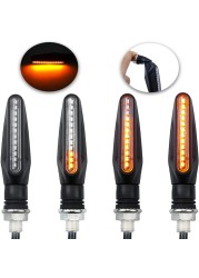 Universal Motorcycle Turn Signal Light 12V Led Moto Water Flow Blinker Bendable Motorcycle Flashing Lights Signal Lamp