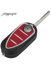 jingyuqin Fits Alfa Romeo Mito Giulietta GTO 159 3 Button Remote Flip Folding Key Case Electronic Fob Key Blade