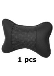 1PC Car Neck Pillows PU Leather Head Support Protector Universal Headrest Backrest Pillow Fit Car Elastic Headrest