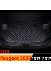 Sengayer Car Trunk Mat Waterproof Auto Tail Boot Carpet Flat Side Cargo Carpet Liner Fit For Peugeot 3008 2013 2014 15-2017