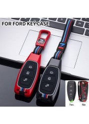 1x Zinc Alloy Car Key Cover For Ford Transit Custom Mondeo Fiesta Kuga ST Line MK3 Focus 3 Station Wagon Ecosport 3 Button Key