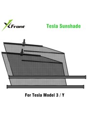 Side Window Sunshade For Tesla Model 3/Y Sunshade Car Curtain Heat Insulation Mesh Sun Visor Summer Protection Accessories