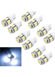 10 قطعة/مجموعة تيار مستمر T10 5050 5SMD سيارة القراءة مصباح على شكل قبة سيارة LED 12 فولت المحمول لوحة ترخيص ضوء سيارة إسفين الداخلية الجانب ماركر ضوء