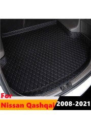 Sengayer Car Trunk Mat All Weather Auto Tail Boot Luggage Pad Carpet High Side Cargo Liner Fit For Nissan Qashqai 2008 2009-2021