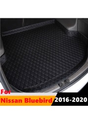 Cengair Car Trunk Mat All Weather Auto Tail Boot Luggage Pad Carpet High Side Cargo Liner Fit For Nissan Bluebird 2016 17-2020