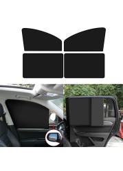 4pcs Car Magnetic Side Window Sunshade Cover Sun Visor Summer Protection Window Curtain For Front Rear Black Car Accessories