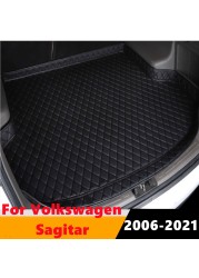 Cengair Car Trunk Mat All Weather Tail Boot Luggage Pad Carpet High Side Cargo Liner For Volkswagen VW Sagitar 2006 2007-2021