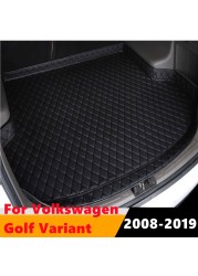 Cengair Car Trunk Mat All Weather Tail Boot Luggage Pad Carpet High Side Cargo Liner For Volkswagen VW Golf Variant 2008-2019