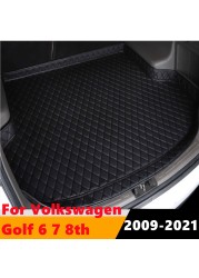 Cengair Car Trunk Mat All Weather Tail Boot Luggage Pad Carpet High Side Cargo Liner For Volkswagen VW Polo Hatchback 2006-2021