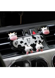 Car Mobile Phone Bracket Men And Women Cute Small Cow、Dinosaur Air Outlet Car Interior Car Navigation Pink Car Accessories