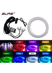 Car Led Decorative Light Atmosphere Lamps Car Party EL Wire Strip Light Auto Dashboard Audio Active APP Control Kit 4m/6m/8m