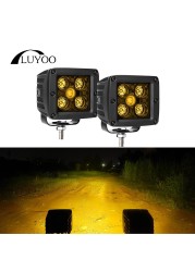 Luyoo 3 Inch LED Light Cubes 12V 24V Amber 3000K Led Work Light Bar For Truck Car Atv 4x4 UTV Boat Spot Driving Offroad Fog Light