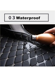 SJ 6 Colors Waterproof Car Trunk Mat Cargo Liner Boot Pad Fit For Volkswagen VW Sagitar (2006-2022 Year) 2007-08-09-10-11-2021