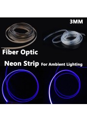 Car 3mm optical fiber neon strip extension light invisible guide accessories for interior atmosphere decorative lighting equipment