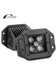 Luyoo 5 Inch White Yellow Flush Mount Led Pods Work Light Bar For Offroad Truck Atv 4x4 Boat Car Spot 3000k 6000K LED Fog Lights