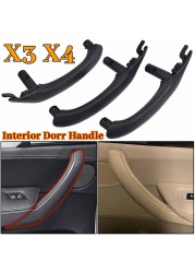 Interior Door Armrest Pull Handle Black Leather Exterior Cover Full Set For BMW X3 X4 F25 F26 2010 2011 2012 2013 2014 2015 2016